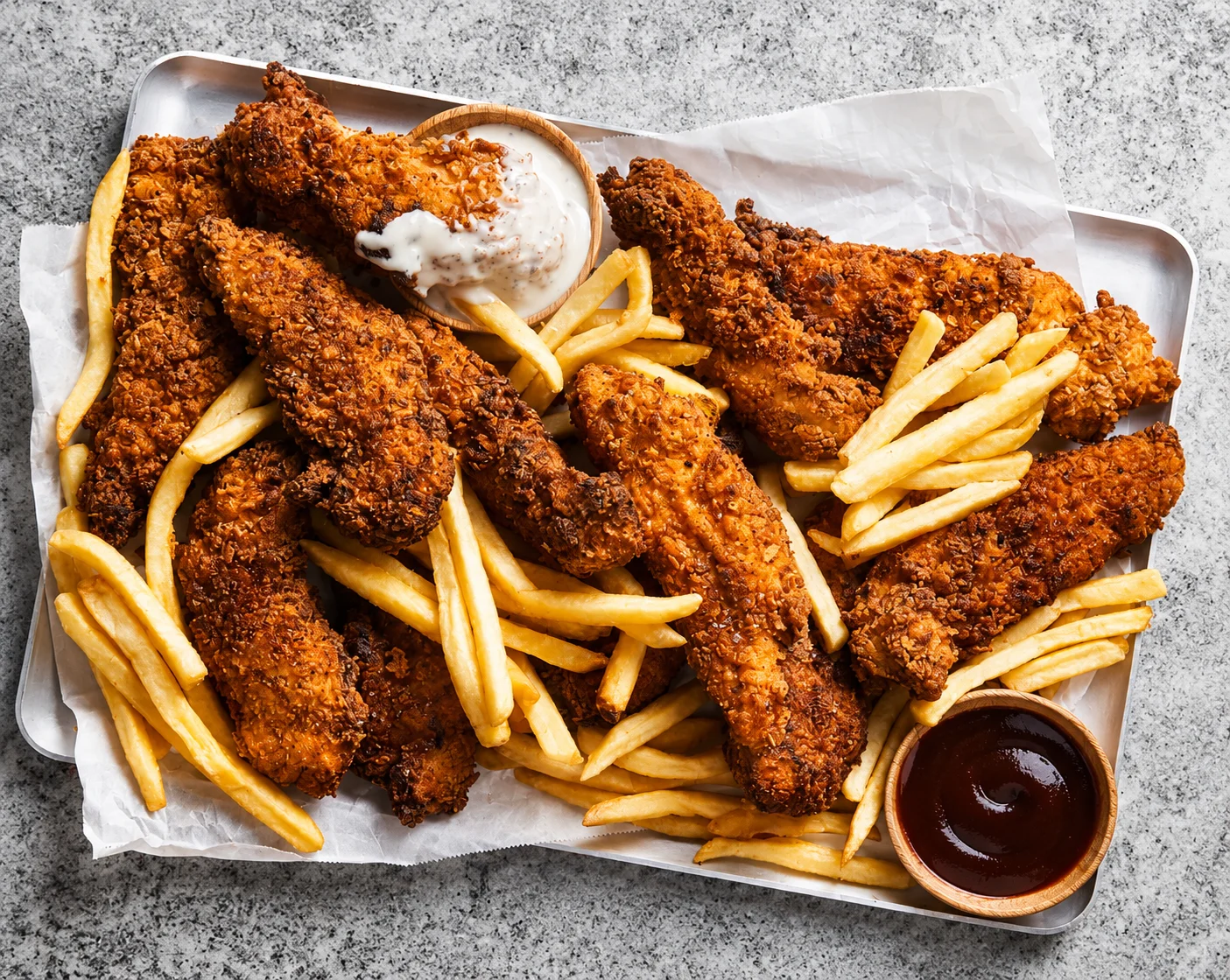 Crispy chicken fingers at The Grumpy Chicken in downtown Winnipeg, MB