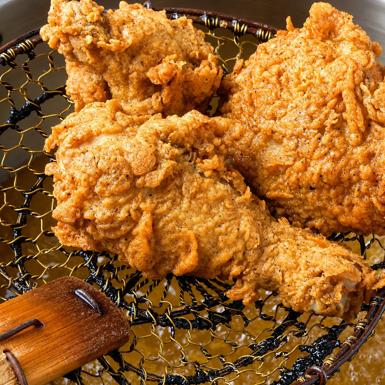 Crispy fried chicken at The Grumpy Chicken in downtown Winnipeg, MB